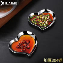 304 stainless steel saucer Household dipping saucer Creative Japanese hot pot seasoning dish Soy sauce dish Mustard dish