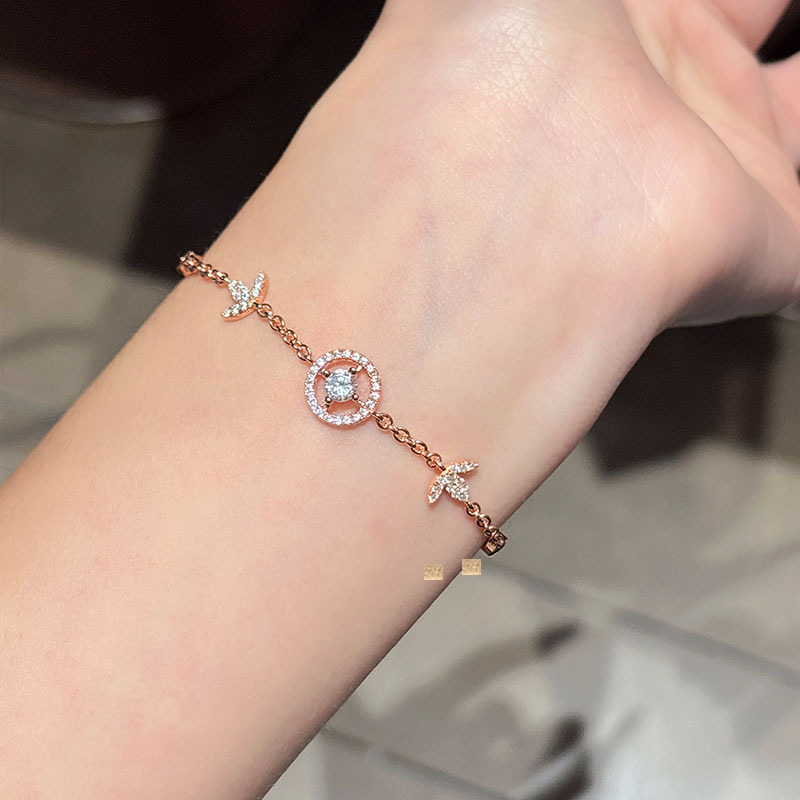 Greek Fuli Fuli Niche Design Alloy Bracelet Exquisite Heart-Shaped Diamond Inlaid Summer 925 Silver Bracelet Gift