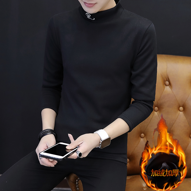 Long sleeve T-shirt for men's high collar for men's clothing 2022 Spring and autumn season beating undershirt casual Korean version of clothing for men and women