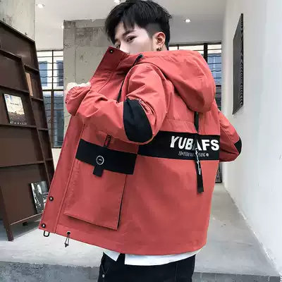 2021 New Spring and Autumn Korean fashion Men's tooling jacket youth thin handsome Tide brand men's coat