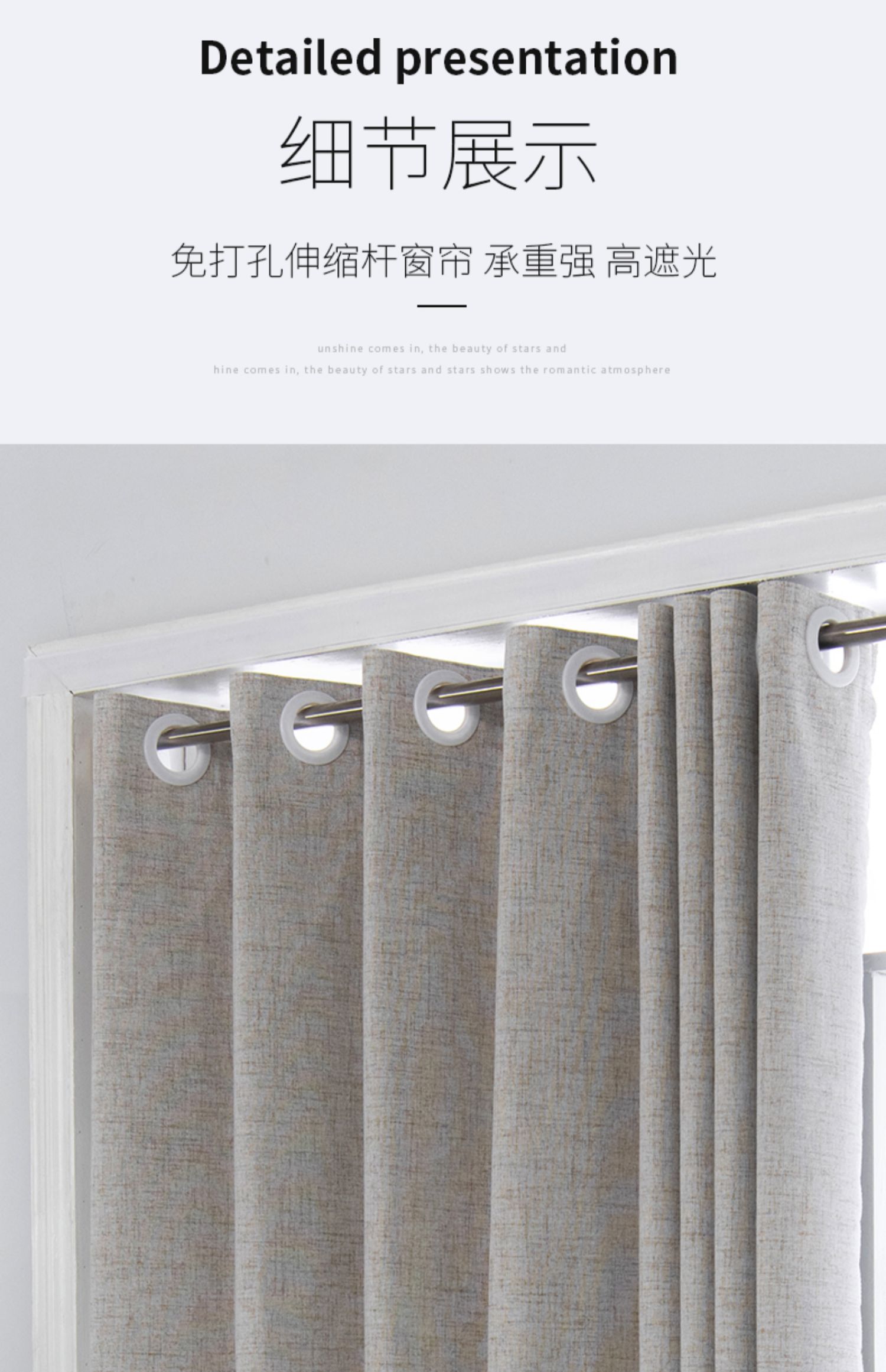 Rèm miễn phí lắp đặt đầy đủ bóng râm vải cực kính đặt phòng ngủ nhỏ cửa sổ ngắn che nắng chống nắng cách nhiệt từ ánh sáng - Phụ kiện rèm cửa thanh ray trượt treo rèm
