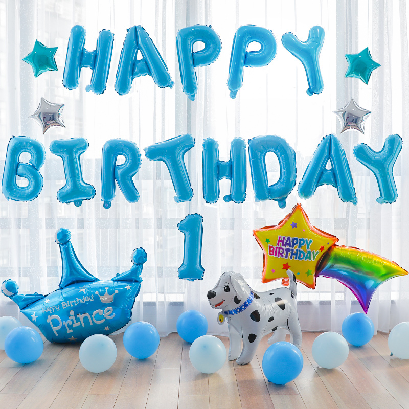 Baby Age Creativity Background Wall Balloon Package Children Boy Girl Birthday Party Dress Arrangement Supplies