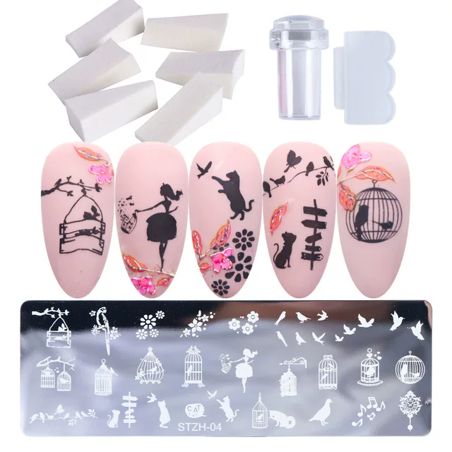 [1 набор штампов Nail Art Plate Leaf Flower Dreamcatcher]
