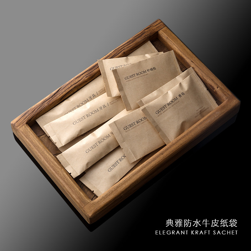 Waterproof Hotel B&B Disposable Toiletries Set Hotel Special Toothbrush Kraft Paper Straw Toothbrush Full Set
