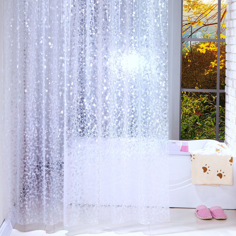 Powder room shower curtain Waterproof and mildew bathroom shower curtain cloth thickened transparent shower curtain can be customized to send hook shower curtain set