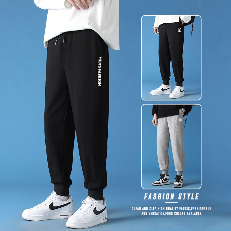 Sports pants men's spring summer new 2022 Korean version Trend 100 hitch casual long pants loose bunches pants male