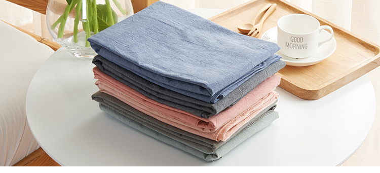 Giặt vỏ gối bằng vải cotton kẻ sọc thoải mái thấm mồ hôi thoáng khí kiểu Nhật bằng vải cotton đơn gối hơi cao cấp