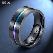 Overbearing Korean version Black ring Mens titanium steel index finger ring Ring Quit Personality Single Tide Male Tail Ring Ornament Accessories