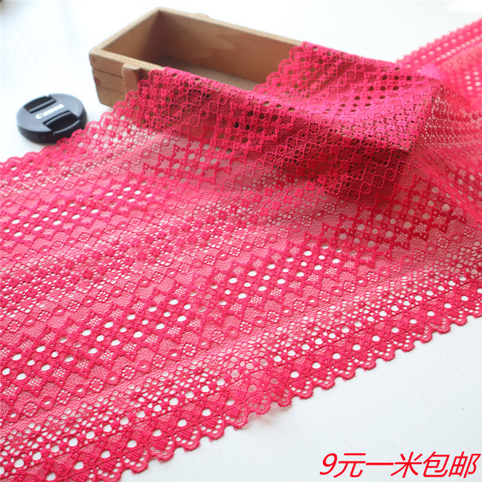 22cm Wide Watermelon Red Stretch Lace Embroidery Hollow Clothing Accessories Decorative Skirt Tube Top Lace 22cm Wide Watermelon Red Stretch Lace Embroidery Hollow Clothing Accessories Decorative Skirt Tube Top Lace