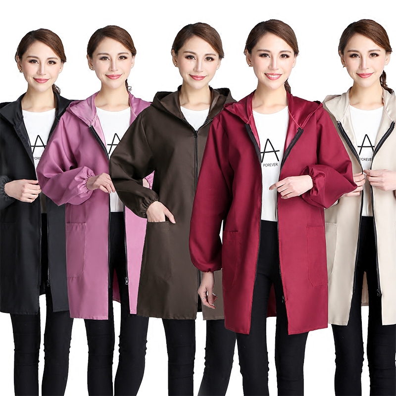 Clothes adult waterproof thin long sleeve apron overalls women's protective clothing men's adult gown custom LOGO