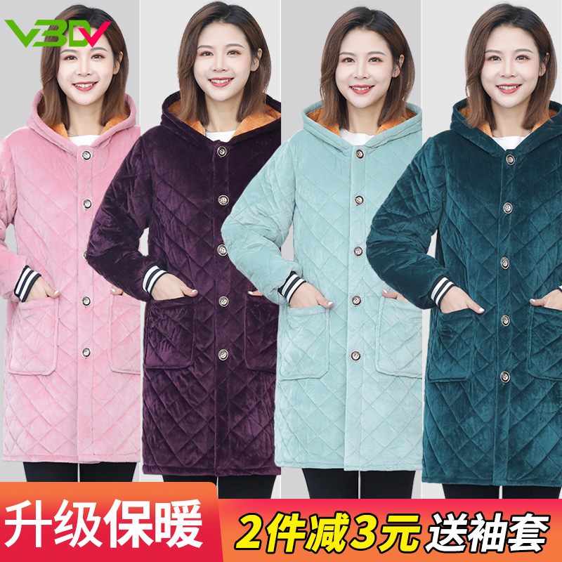 Blouses for female adults with cooking tops kitchen plus fleece apron fashion thickened men's long-sleeved jacket overalls