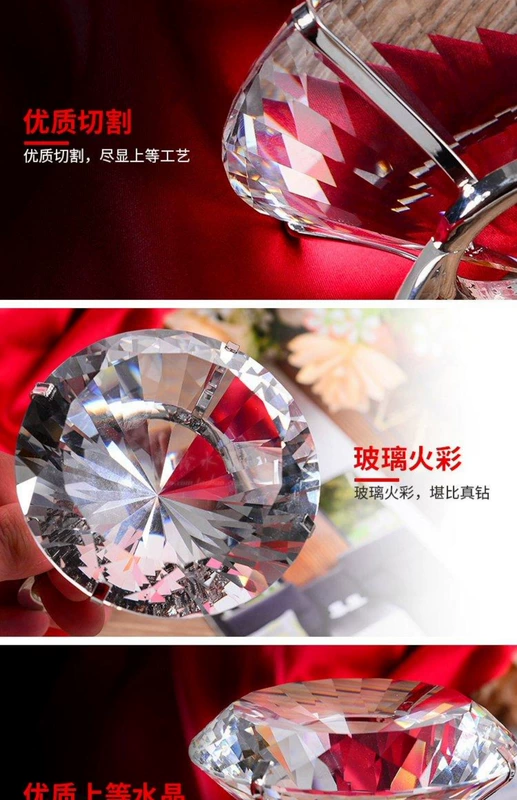 Ngày lễ tình yêu Tanabata Crystal Big Diamond Ring Quà tặng đám cưới Quà tặng Nhiếp ảnh Đạo cụ Kim cương quá khổ Nhẫn 80MM pnj nhẫn cưới