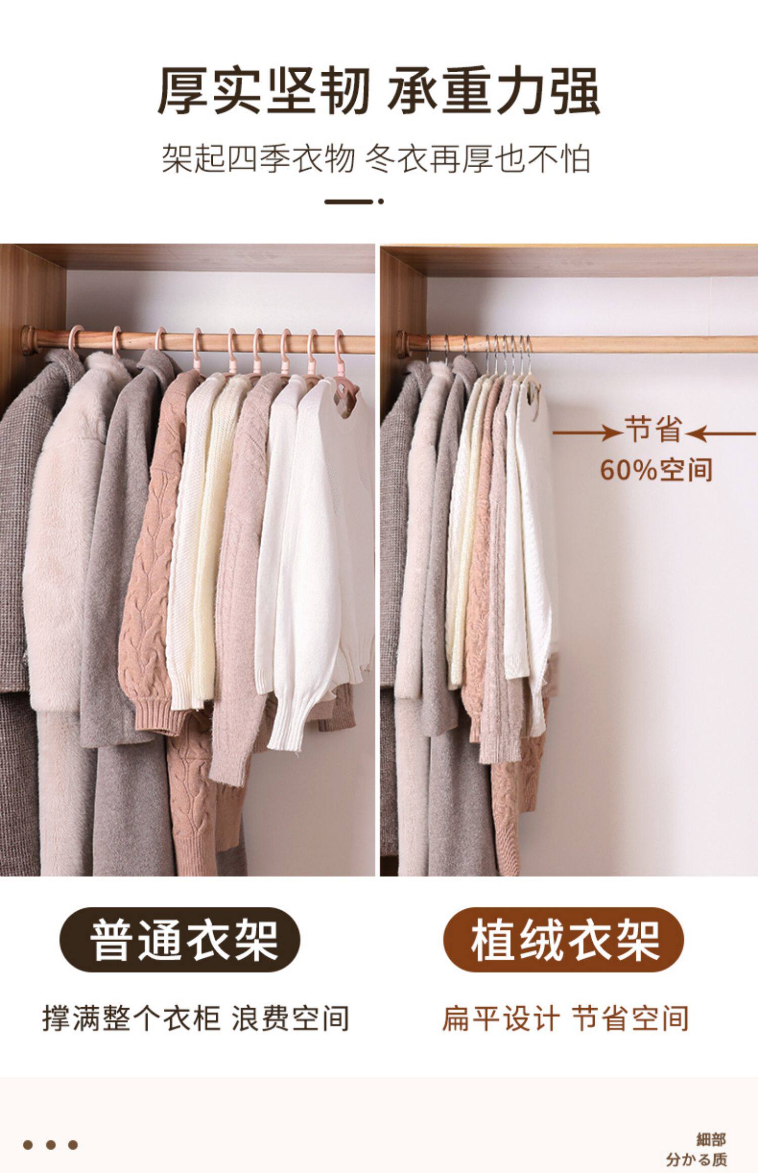 植绒衣架防滑收纳整理师专用超薄无痕衣柜护衣加长成人日式丝绸挂衣撑详情15