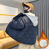 Стеганая демисезонная куртка для мальчиков, детский флисовый пуховик, увеличенная толщина, коллекция 2023, подходит для подростков, 15 лет, в западном стиле