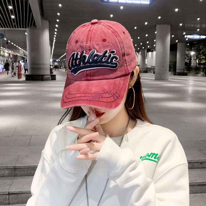 Cap Children Ins Korean version Tide Cowboy Duck Tongue Cap Men's Spring Autumn 100 Lap Embroidery Hip Hop Lovers Sun Hat Baseball Cap-Taobao