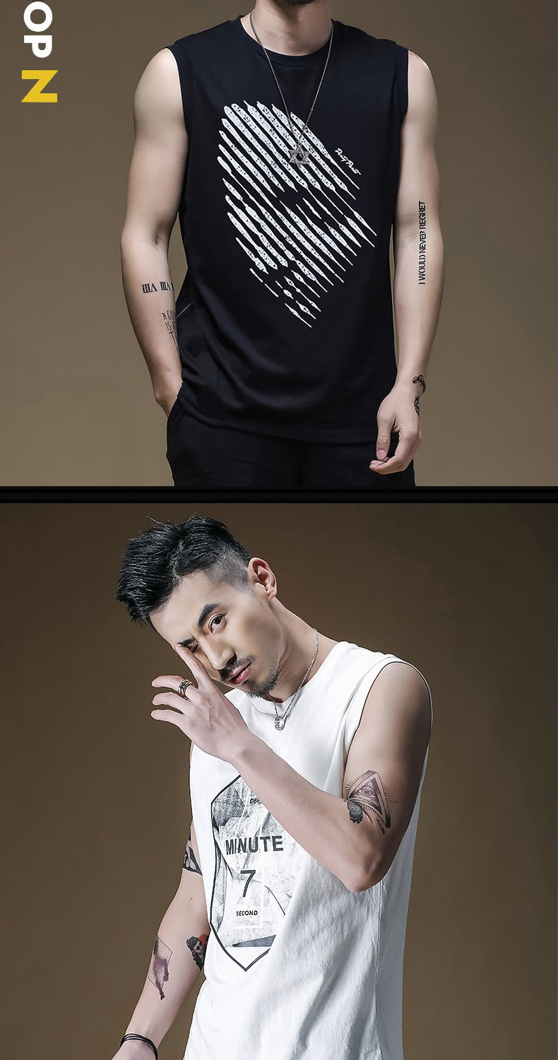 Cotton vest thể thao thể dục ngụy trang Hàn Quốc phiên bản của không tay t-shirt nam hip hop loose bãi biển mùa hè tide thương hiệu vest nam