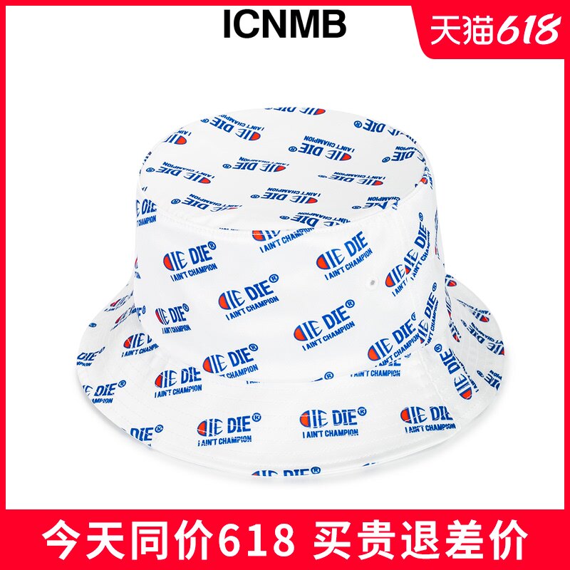 ICNMB letter old flower fisherman's hat Women's summer thin sunshade hat men's tide brand Korean version of wild basin hat