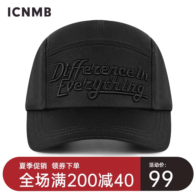 IC American popular logo cap for men all black monogrammed embroidered baseball cap for women street hip-hop camping cap