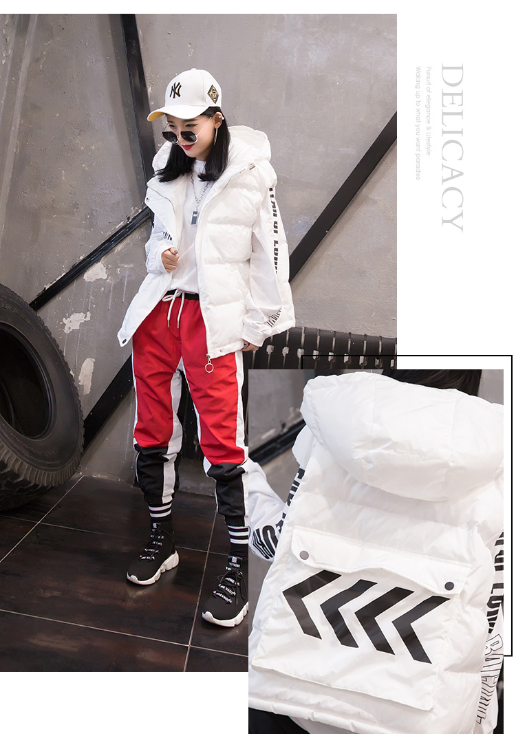 Vest cotton quần áo nữ phiên bản Hàn Quốc của sinh viên thủy triều đoạn ngắn dịch vụ bánh mì trùm đầu mùa đông Harajuku mặc áo khoác cotton dày áo khoác lông nữ