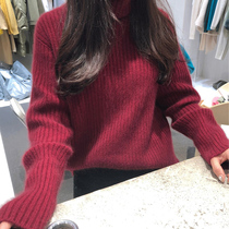 2022 autumn and winter new year red horse hair lazy tie sweater lazy tie