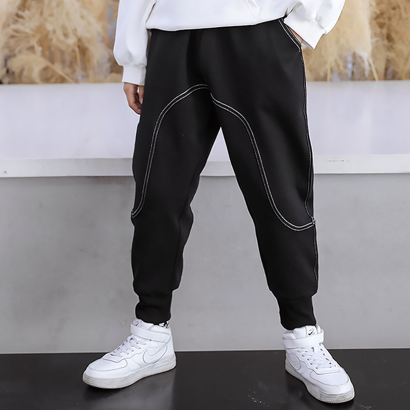 Boy's spring and autumn pants 2021 new children's sports pants, the trend of large children plus fat to increase casual pants