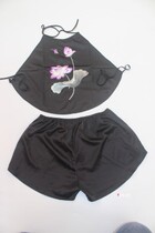 Silk bellyband embroidered mulberry silk clothing sexy adult round neck embroidered underwear sleeping belly bag set