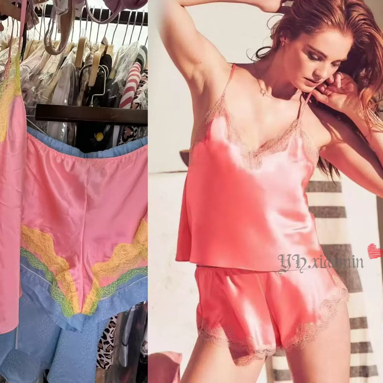 Луна лунный сатин-бэч кружевной комплект майка-бюстье 1 Victoria's Secret Cuicui и пузырьковые магазины