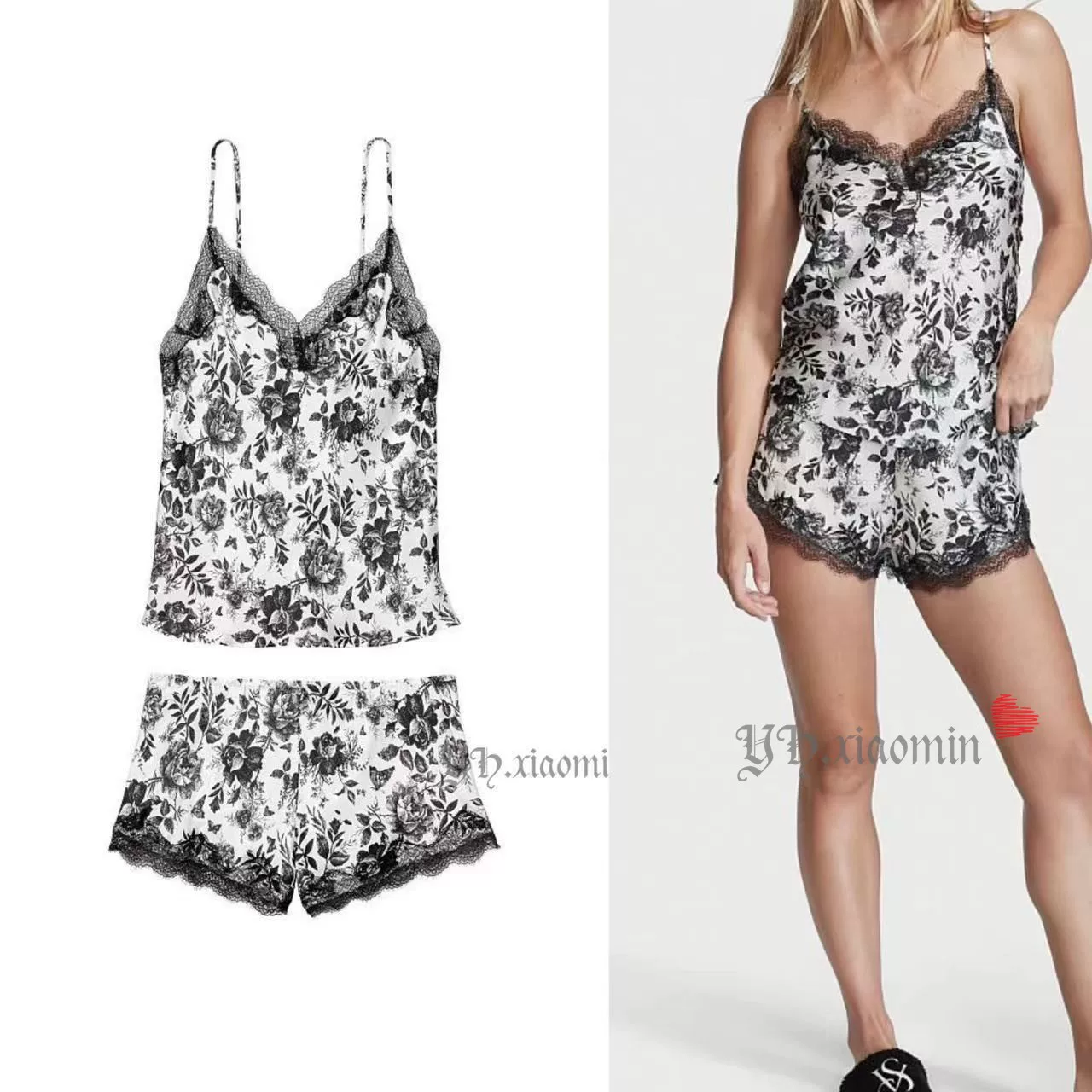 Луна лунный сатин-бэч кружевной комплект майка-бюстье 1 Victoria's Secret Cuicui и пузырьковые магазины