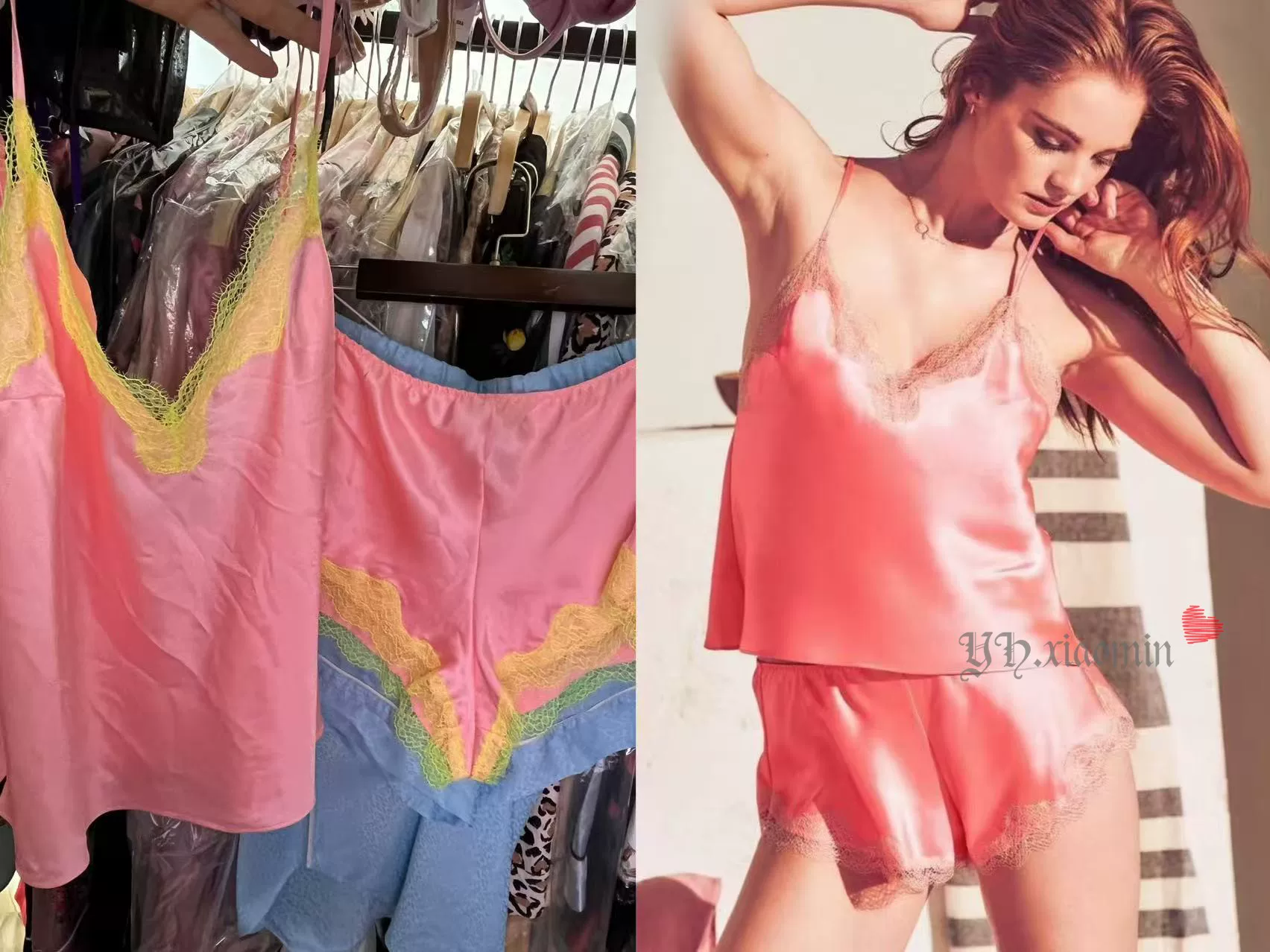 Луна лунный сатин-бэч кружевной комплект майка-бюстье 1 Victoria's Secret Cuicui и пузырьковые магазины