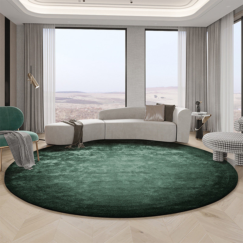 Round Carpet Minimalist Light Luxury Superior Black Grey Green Pure Color Living-room Bedroom Hanging Basket Book Room Cloakroom Chair Resistant To Dirty