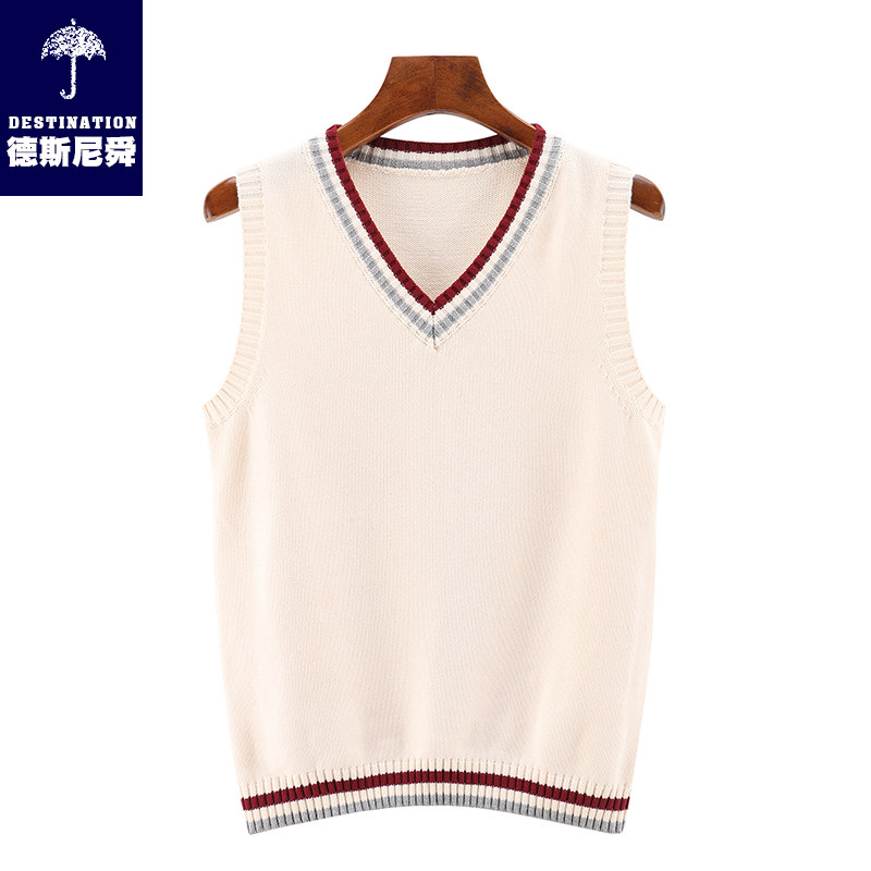 Yinglun College Wind Student School Uniforms Korean version class High school students waistcoat Knitted Sweater Vest Spring Autumn Winter Clothing
