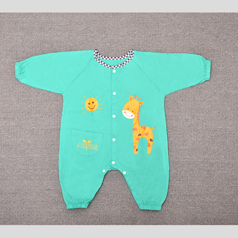 Bộ đồ bé gái chống romper mùa xuân và mùa thu cotton khép kín tập tin áo khoác mùa đông dễ dàng giặt áo choàng cho bé một mảnh quần áo bé trai