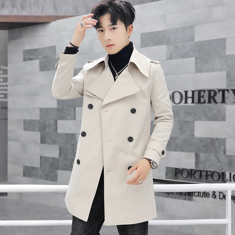 Windbreaker men's spring and autumn 2022 new summer design sense high-end mid-length coat British style men's 30-year-old men
