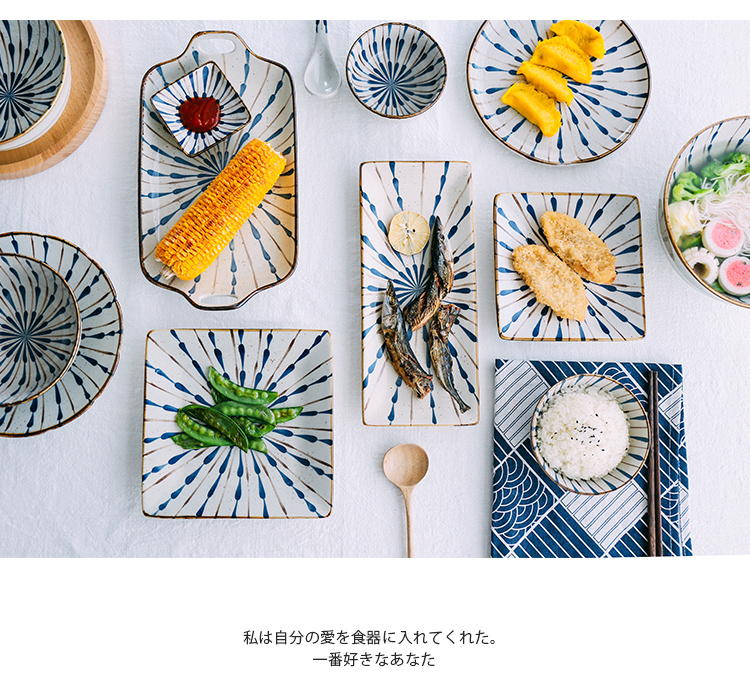 Japanese style restoring ancient ways under glaze color porcelain household utensils 0 bowl dish dish soup bowl rainbow such always run the rice bowls