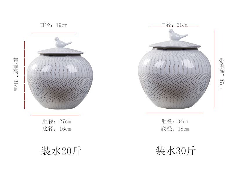 Jingdezhen ceramic tea pot large household seal storage POTS storage tank and tea tea urn storage tea POTS