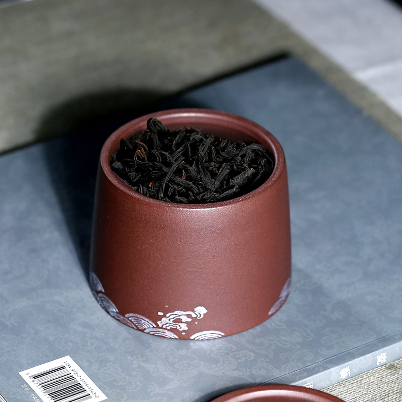 "Shadow enjoy" yixing it undressed ore seal pot of tea caddy fixings life of 350 barrels of purple clay fushan CCCT