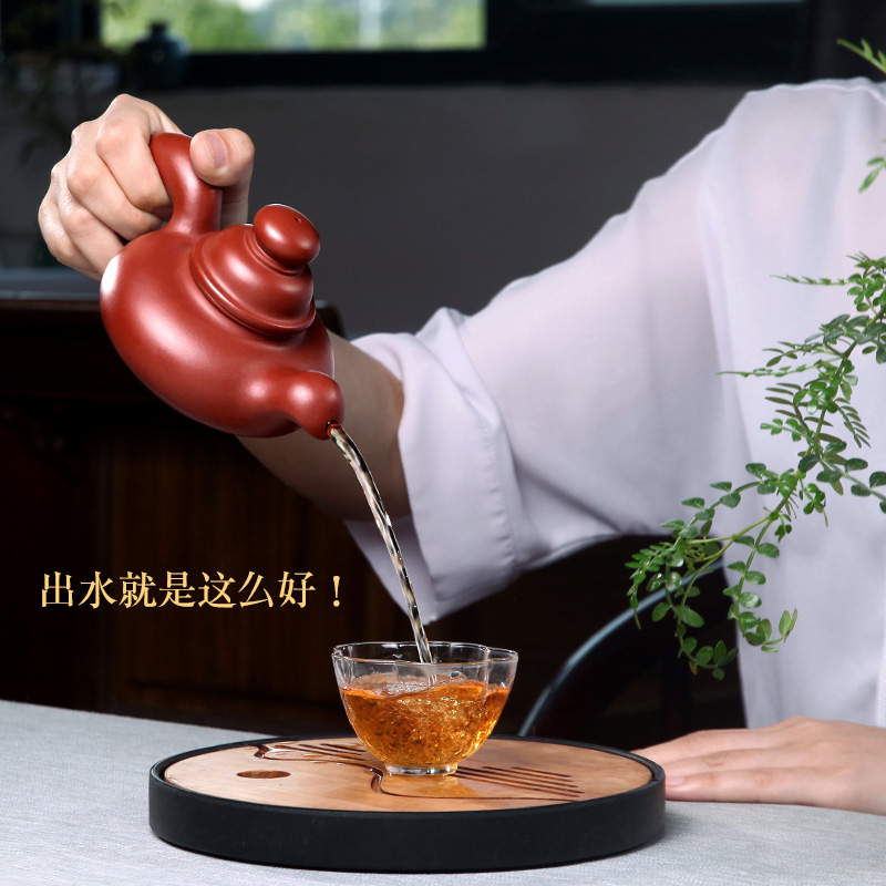 Yixing it shadow enjoy 】 【 old actor Wu Hongcai all hand teapot undressed ore dahongpao squirrel pot of 250 c