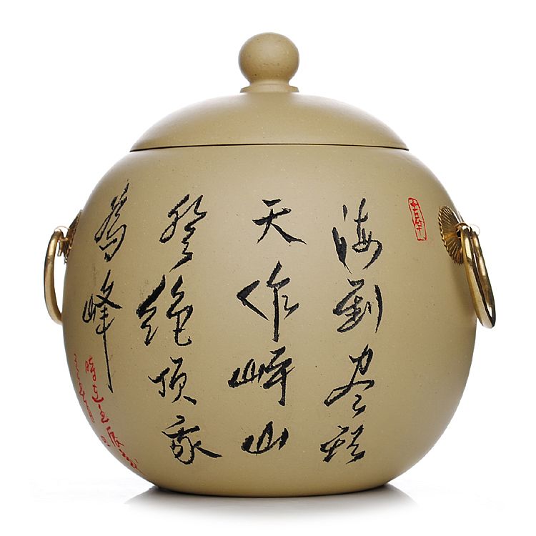Shadow enjoy fine for violet arenaceous caddy fixings receives depicting black tea pu - erh tea pot JSBT tea urn large hand