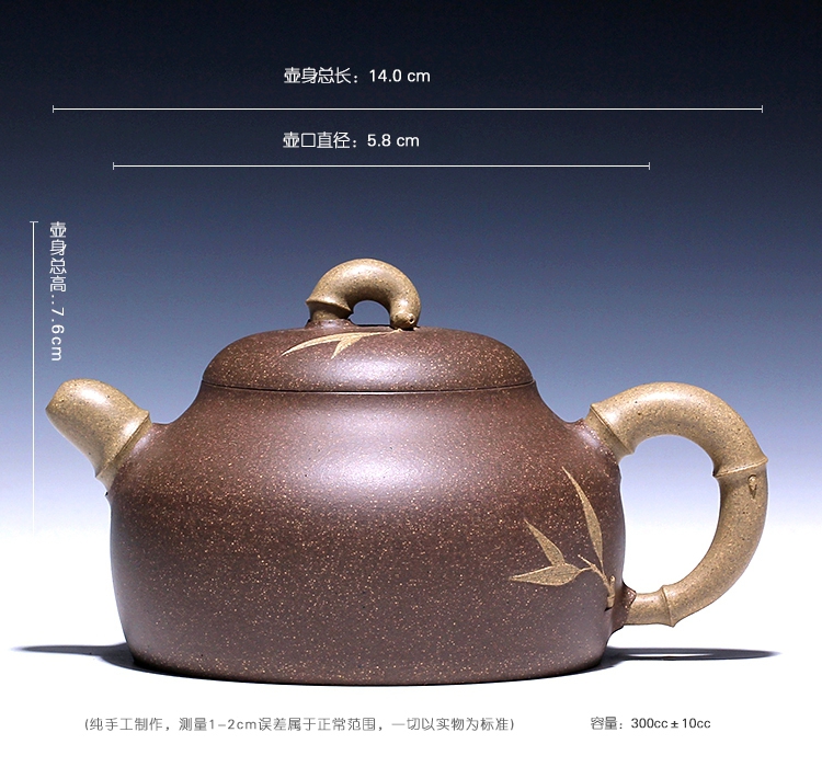 Shadow enjoy high famous xin - sheng li 】 pure manual yixing it the teapot old green bamboo 300 CCC