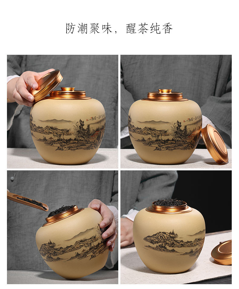 "Shadow enjoy" yixing purple sand tea pot undressed ore section of jiangshan picturesque manual ink painting gift of pu - erh tea pot