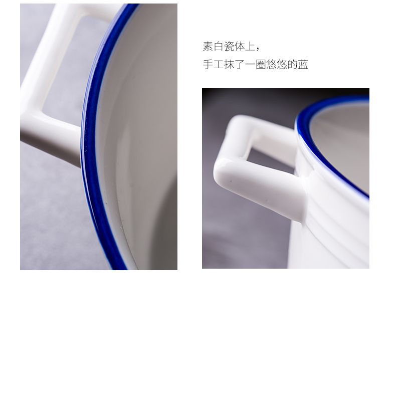 Creative single character large soup bowl bowl Nordic household ceramics tableware mercifully ears rainbow such as bowl of soup basin bowl