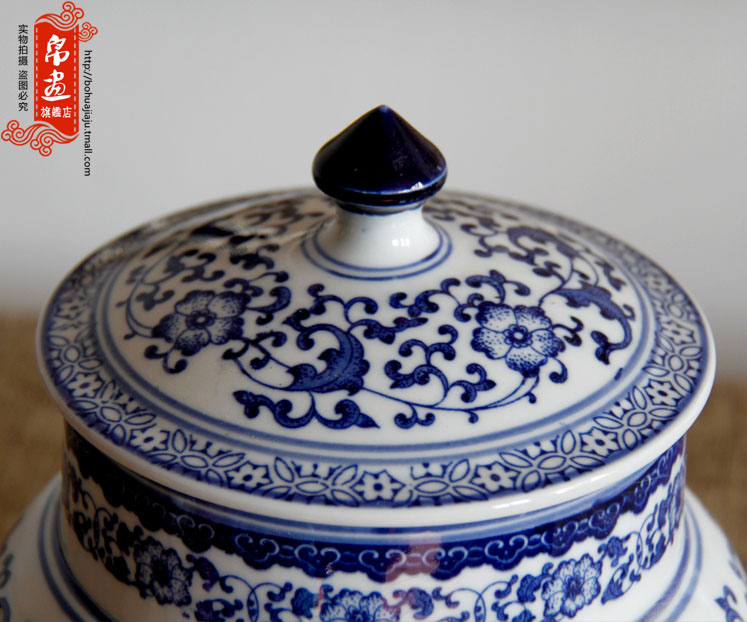 Shadow enjoy | jingdezhen blue and white porcelain tea pot of tea cake box primitive simplicity decoration household ceramics creative tea ware porcelain J