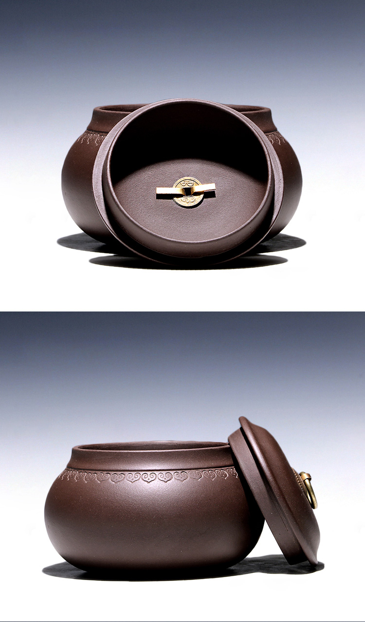 Large shadow enjoy 】 【 yixing purple sand tea pot puer tea can wake sealed as cans zijin bowl 890 CCC purple sand pot