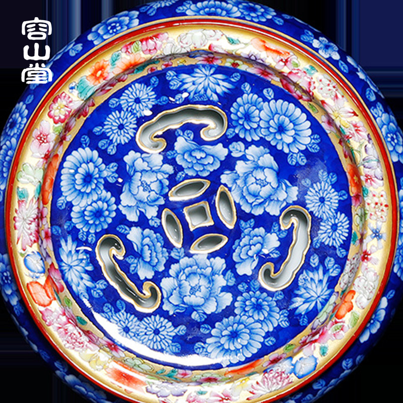 Shadow enjoy ancient jun porcelain enamel see colour dry Taiwan tea tray was jingdezhen porcelain pot of water, small round tea table