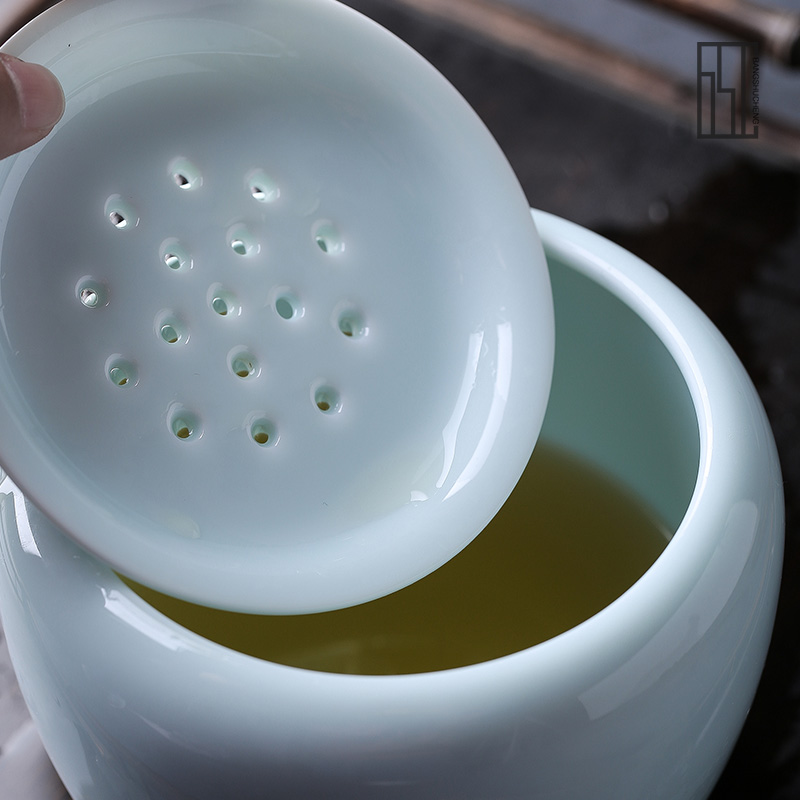 Shadow enjoy Japanese small ceramic building water wash in hot water jar barrel color glaze washed kung fu tea tea accessories BSC
