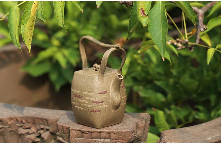 Shadow at yixing masters are it undressed ore green mud pure manual girder fortune turnes the teapot set pot of SY