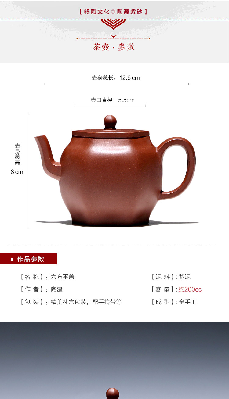 Yixing masters shadow enjoy 】 【 TaoJianChun manual it undressed ore 200 CCCT six - party purple clay teapot tea service