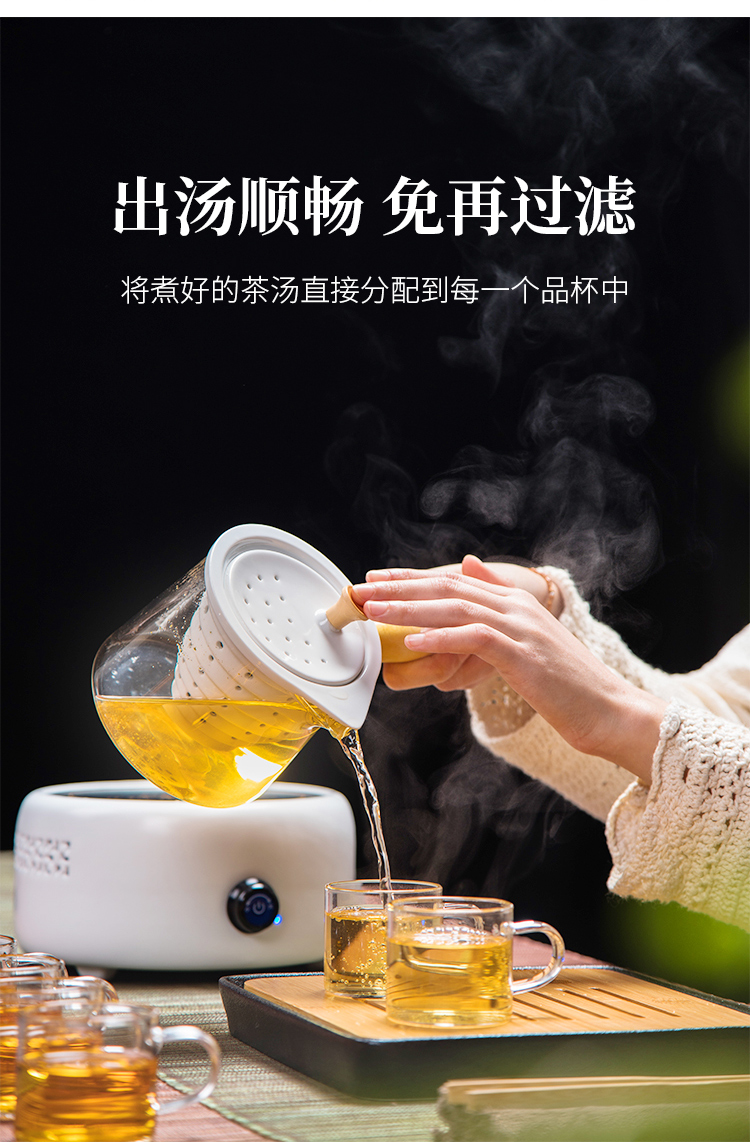 Shadow on glass side boiled teapot high - temperature thickening of the filter kettle electric TaoLu household black tea boiled tea TF