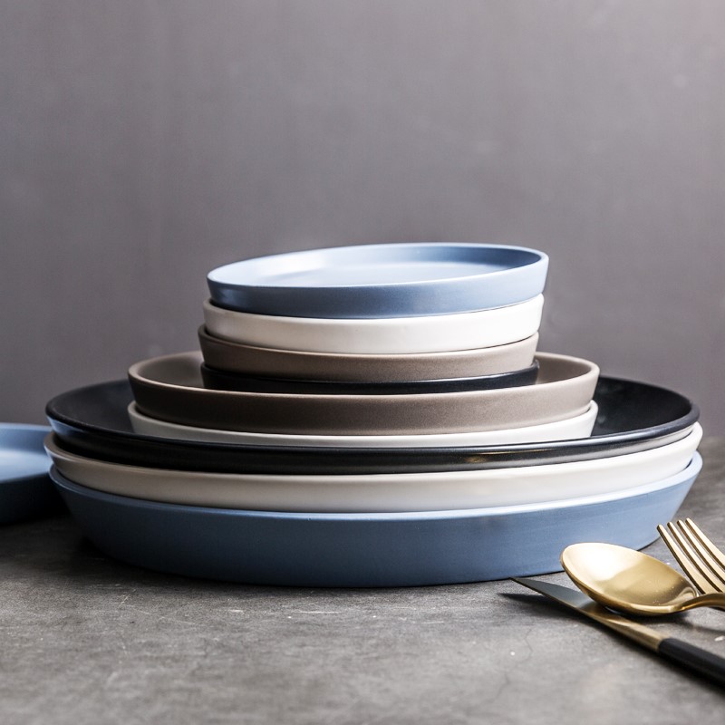 Ceramic plate northern wind ins 0 creative household continental plate round the dishes steak plate breakfast tray