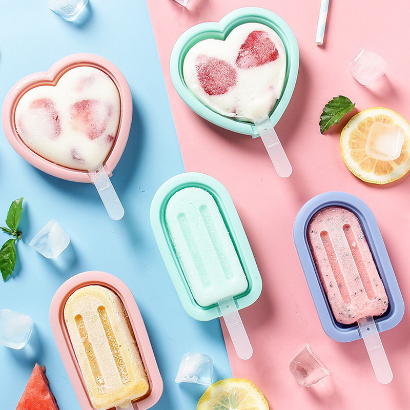 Silicone Ice Cream Mould Home Ice Cream Popsicle Ice Cube Popsicle Sorbet Set Frozen Ice Cube Box Ice Box